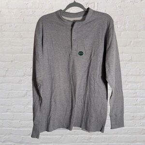 LL Bean River Drivers Henley L/S Men's Sz Medium Two Layer Wool Blend Gray NWOT